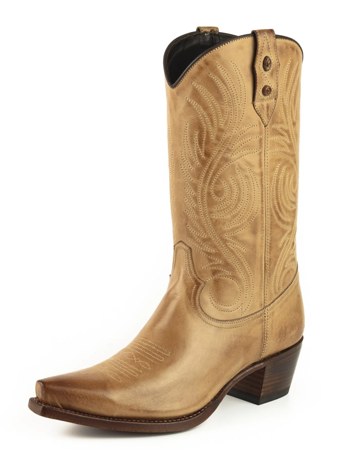 Bota cowboy beige vintage  mujer-