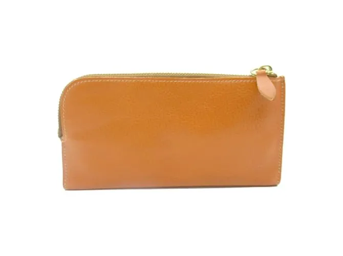 Cartera bifold de cuero marrón Il Bisonte Castaño 