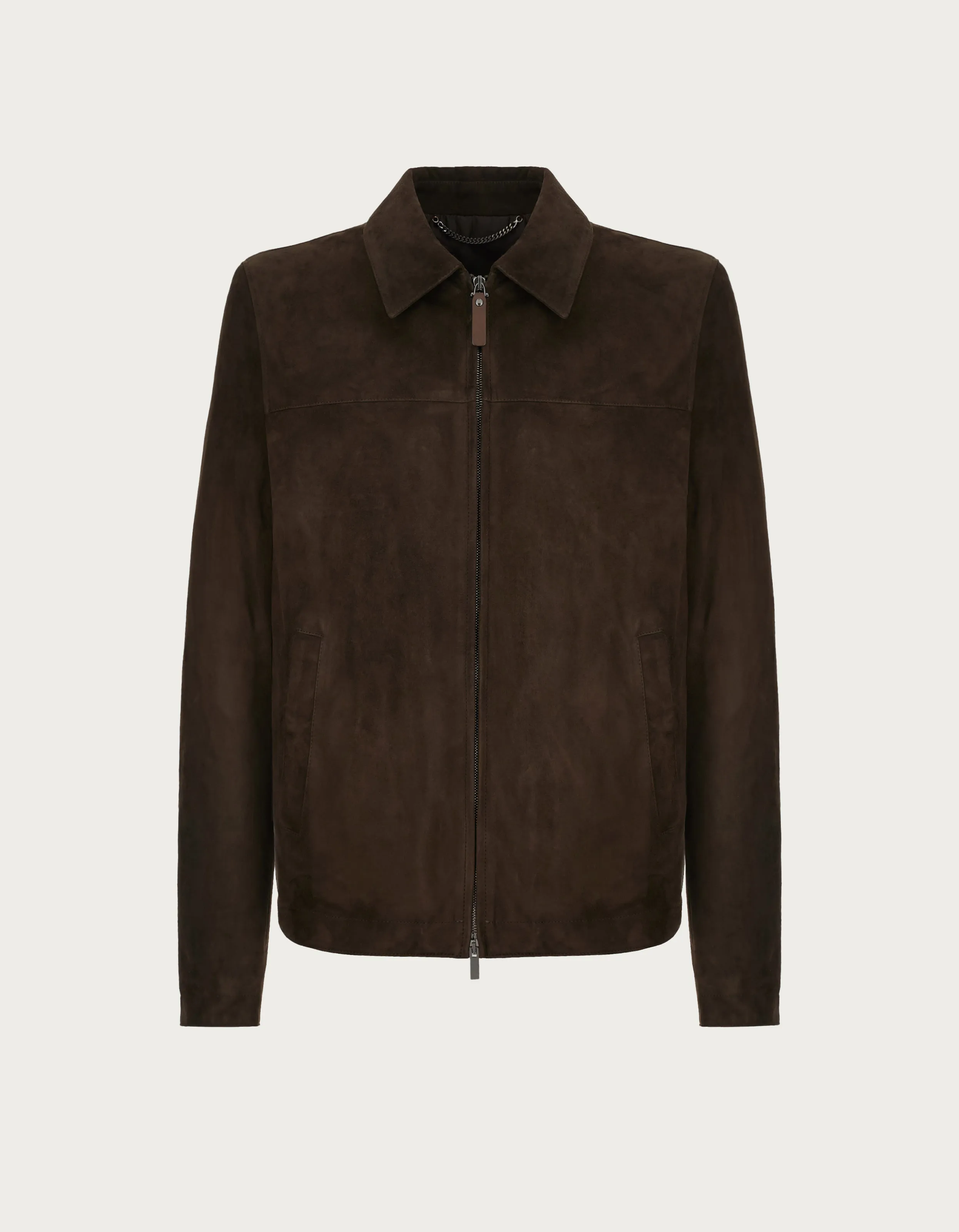 Chaqueta de ante marrón ultrasuave 