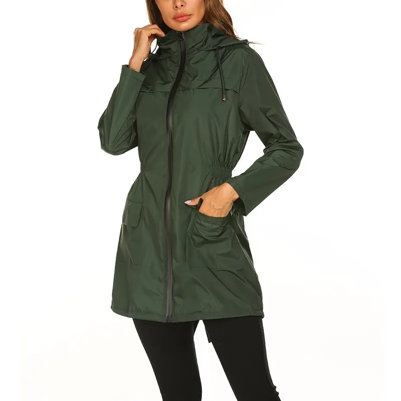 Chaqueta ligera abrigo deportivo chaquetas de lluvia ligera con cintura con capucha para mujer ropa apretada de yoga top cremall