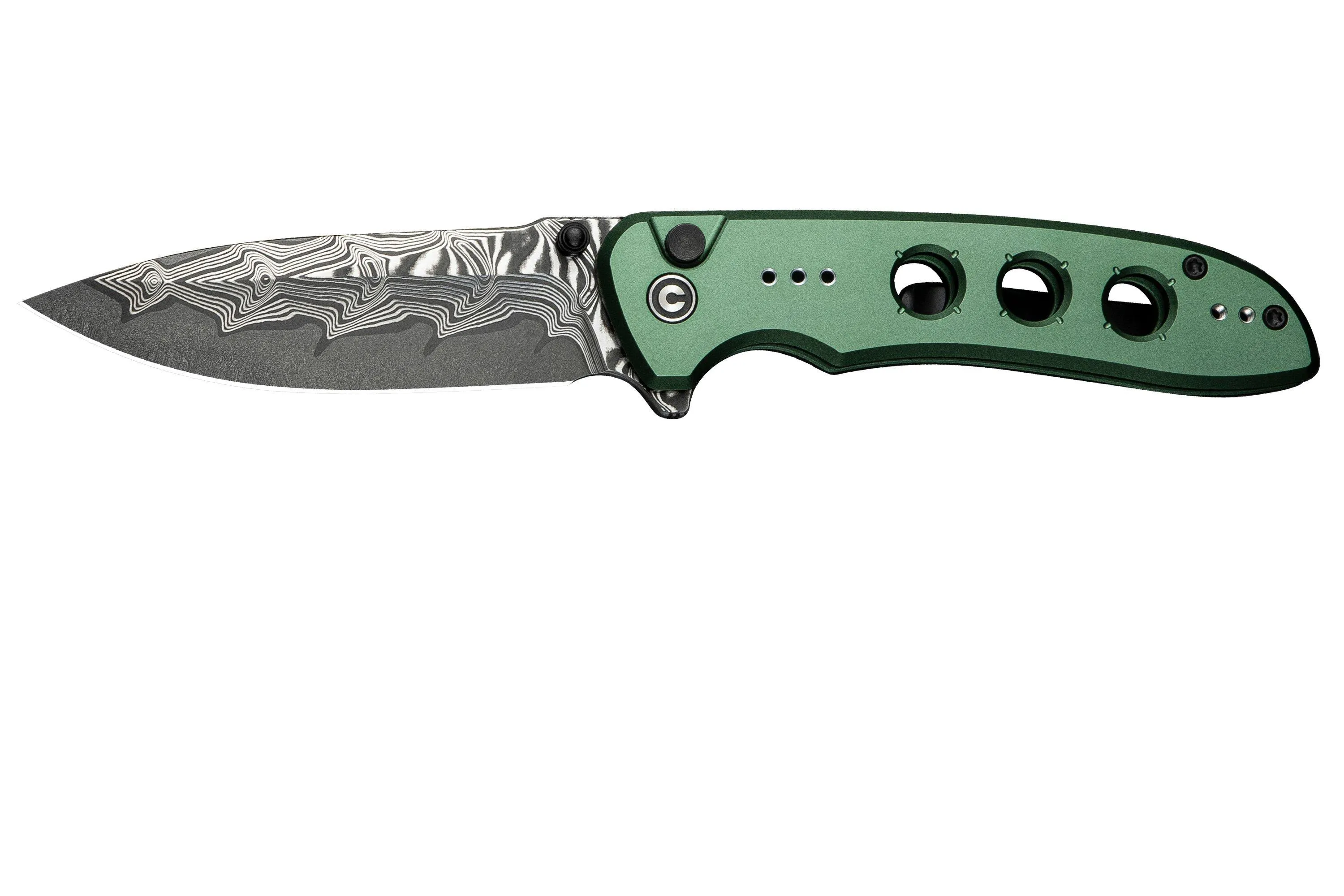 Civivi Hyperpulse C23087A-DS1 Damascus, Green Aluminium, navaja