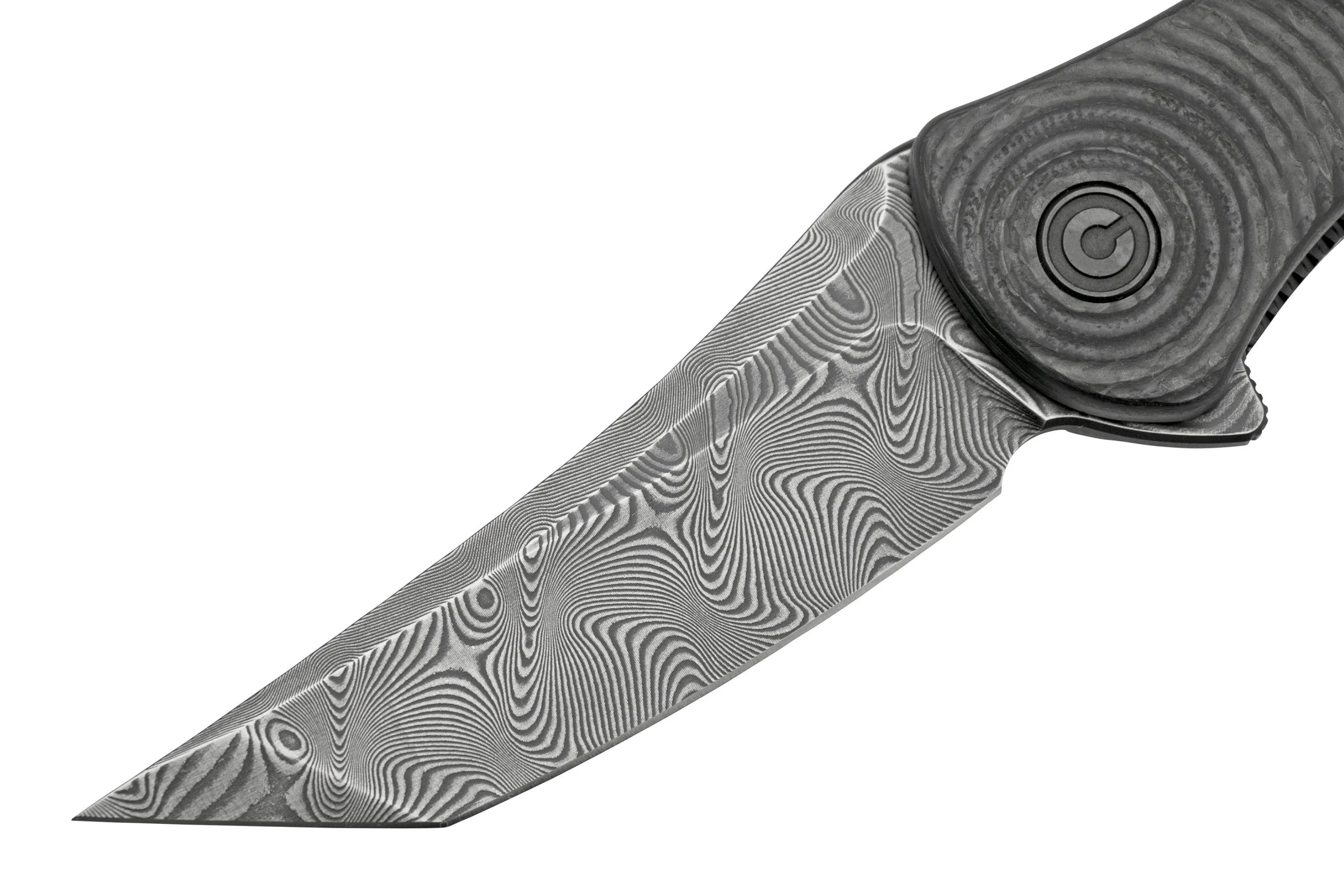 Civivi Synergy 3 Tanto C20075B-DS1 Damascus, Black G10, Fibra de carbono navaja, diseño Jim O'Young