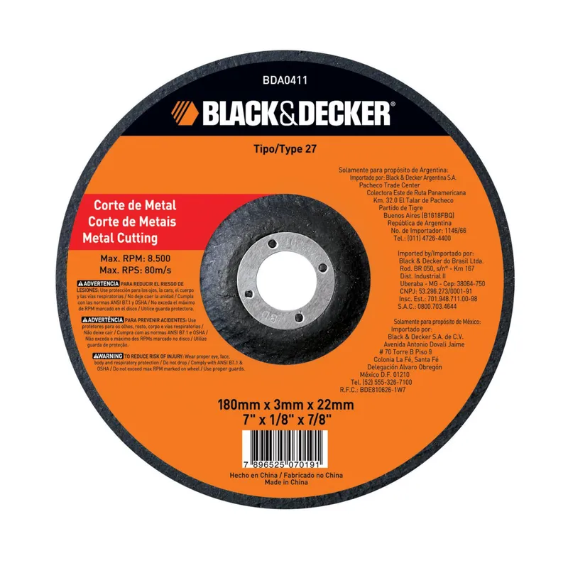 DISCO PARA CORTAR METAL 7 1/8” T-27