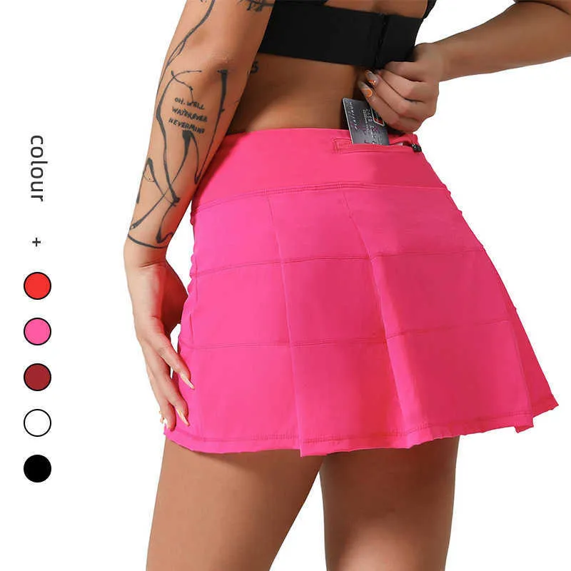 Falda plisada de tenis L-22 para mujer, ropa de gimnasio, pantalones cortos deportivos para mujer, ropa interior para correr, Fi