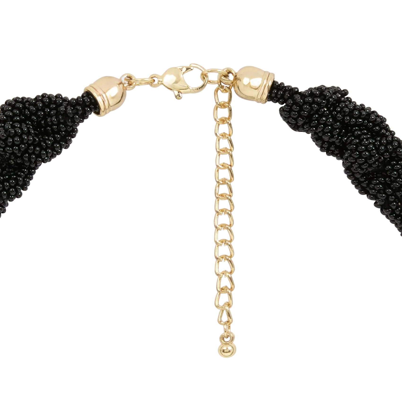 FEEKA ALIYA - Collar trenzado de cuentas de vidrio tejidas en negro