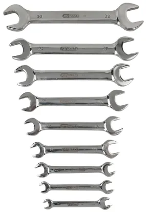 Llave fija doble KS Tools, acero inoxidable, 9 piezas, acodada, inoxidable y resistente a los ácidos