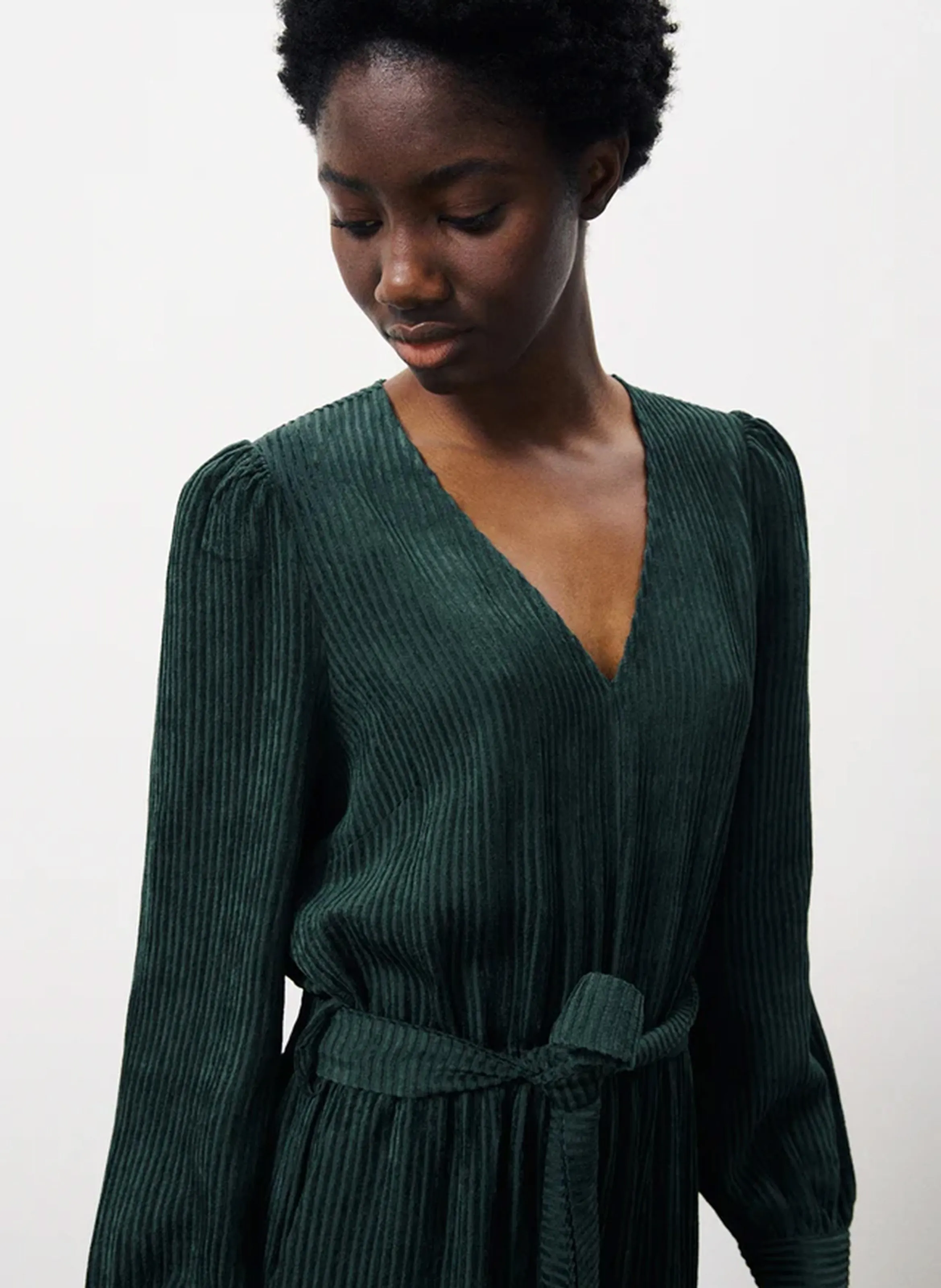 MADLEEN - Mono-pantalón de pana de algodón en verde