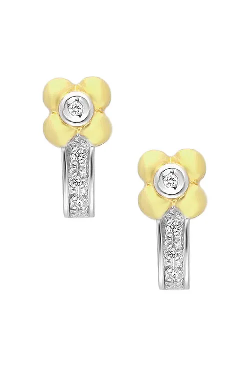 Pendientes oro bicolor 18k con diamantes 100_3692BI