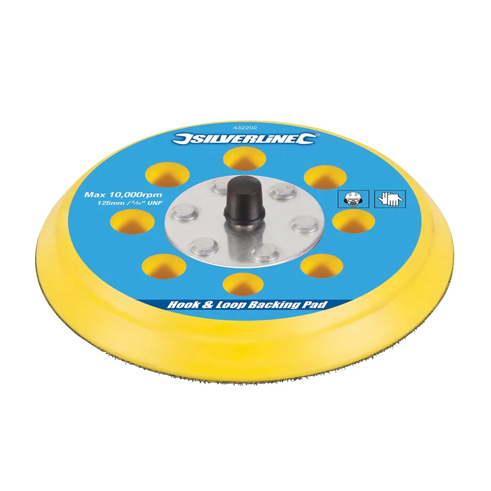 Plato para discos de velcro 125 mm con 8 orificios | Rosca 5/16"