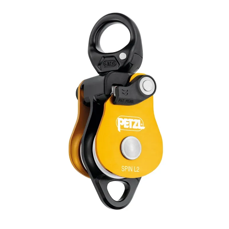 Polea doble de altísimo rendimiento con eslabón giratorio Spin 2 de Petzl