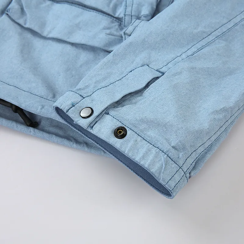 Ropa de hombre Prendas de abrigo Abrigos Chaquetas pavo original tecnología de tinte azul tela costura piano bolsillo estilo del
