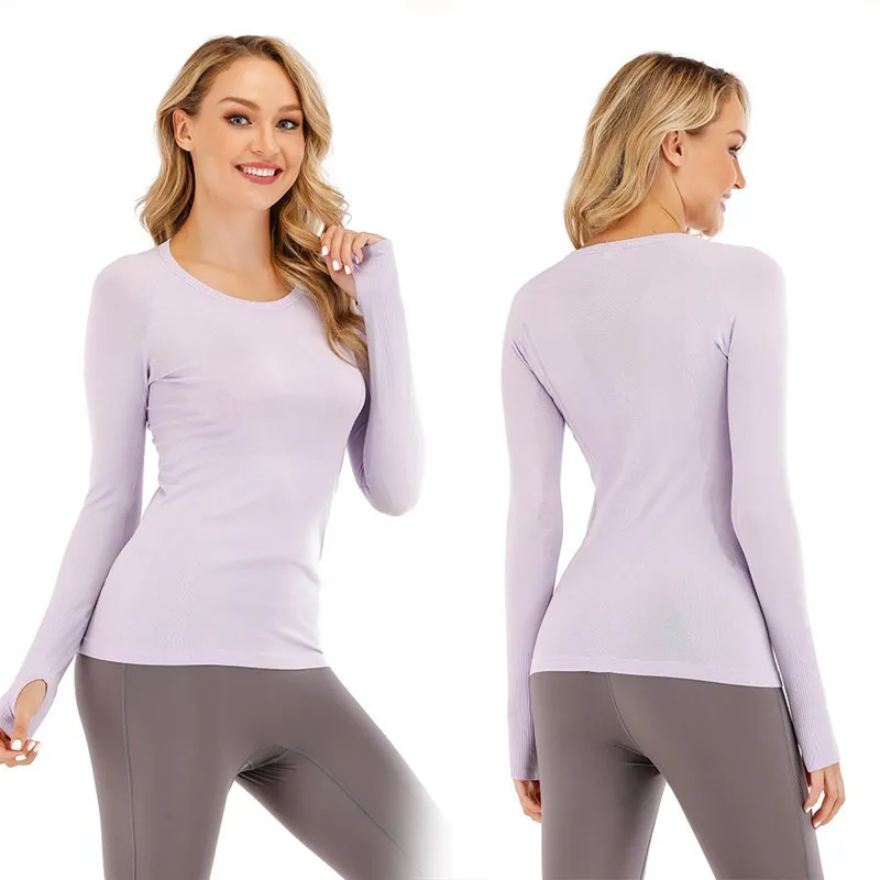 Sport Sport Wholesale Women's Yoga Manga larga Top Yoga Ejercicio suelto Desgaste Fitness de mujer deportiva TU Camiseta To