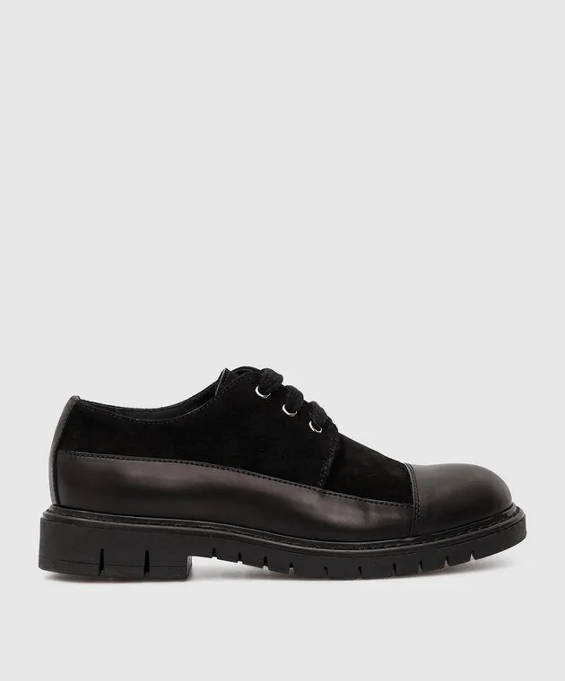 Stefano Ricci Kids Black Suede Derbies