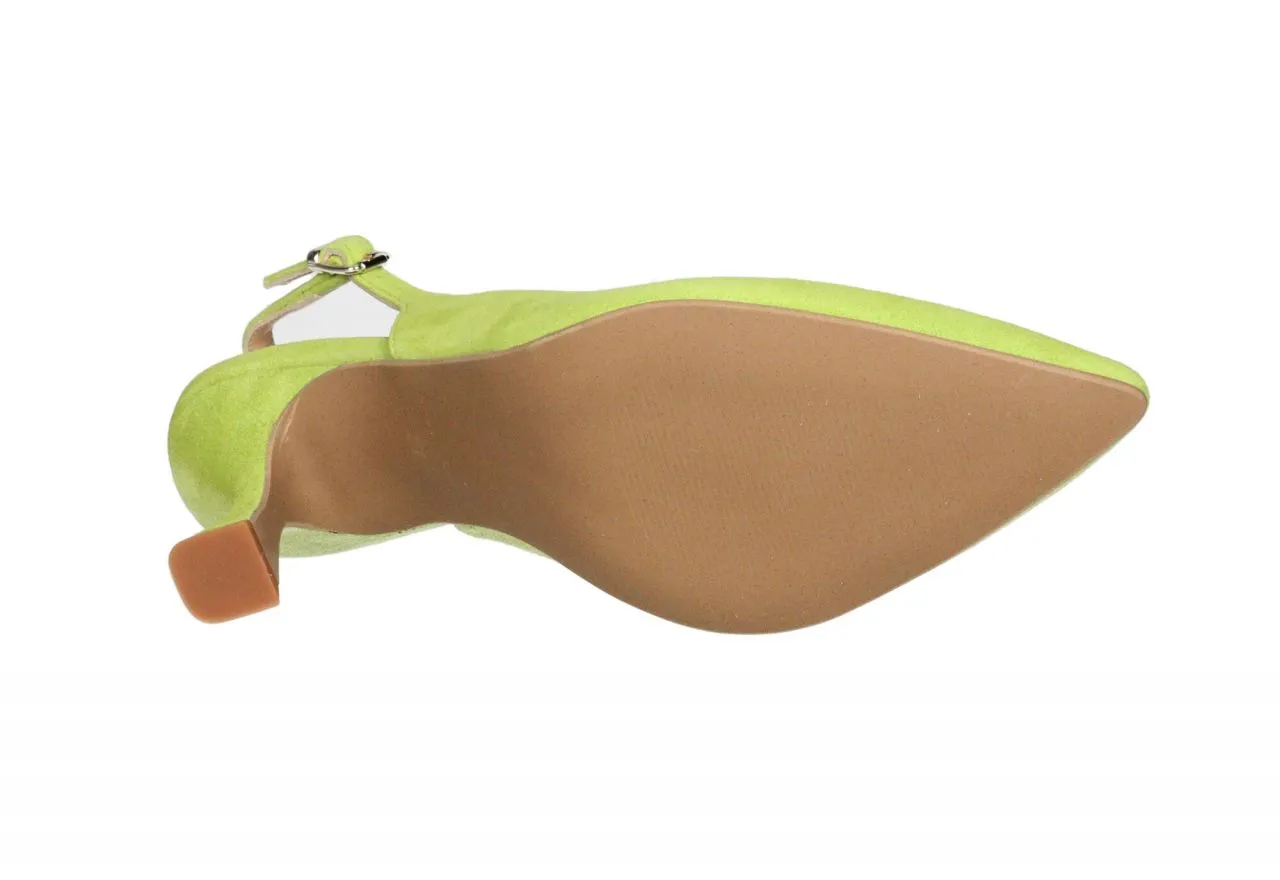 Zapato Ante Verde Kiwi Talon Abierto