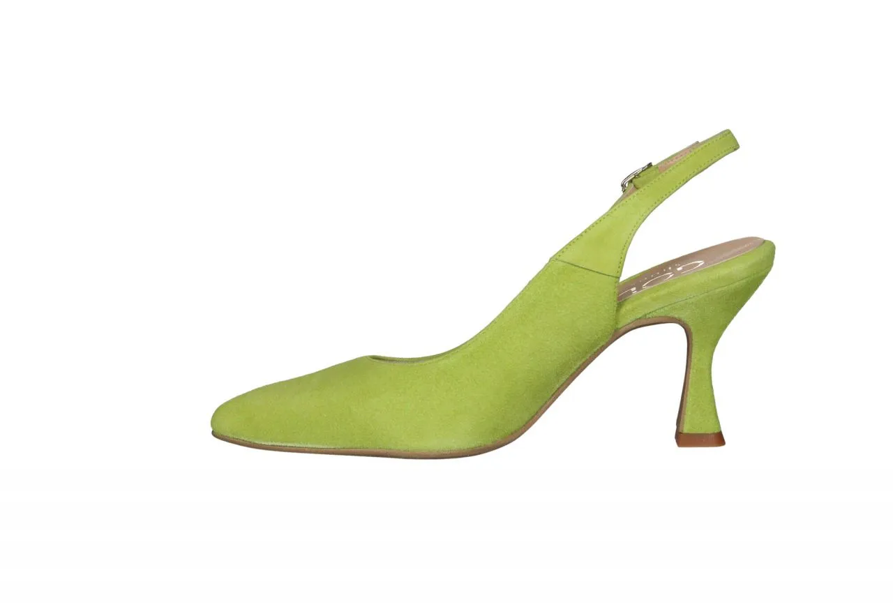 Zapato Ante Verde Kiwi Talon Abierto